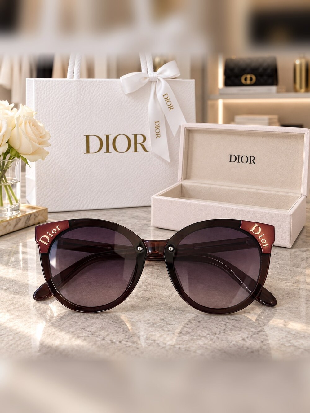 Dior Tortoiseshell Cat Eye Sunglasses - Picture 6 of 6